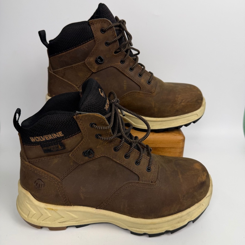 Wolverine Mens 9M ShiftPlus Mid LX WP Work Safety‎ Boots Brown Leather W201156